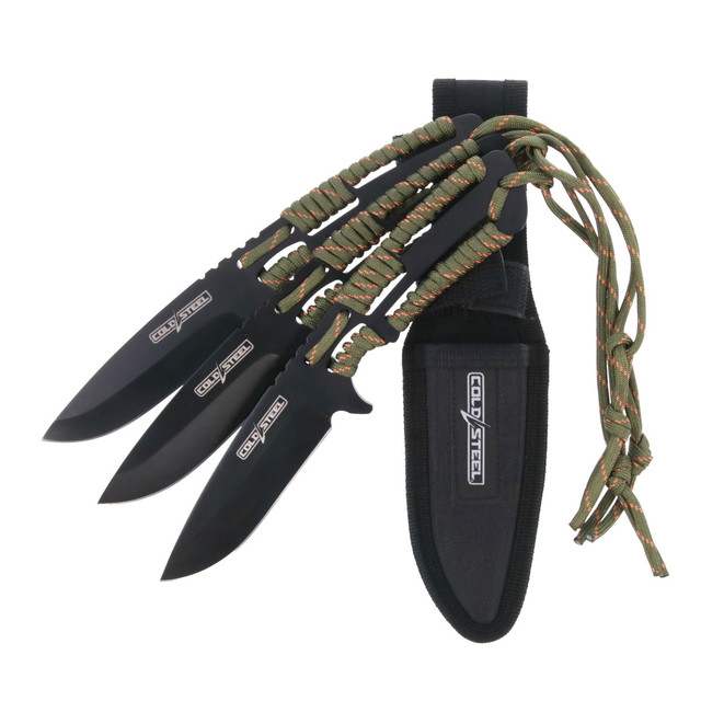 Cold Steel Throwing Knives with Paracord Handle – 3 pack with sheath